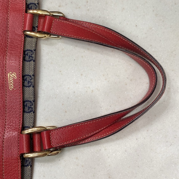 Gucci Deep Red Leather with Interior Logo Rim Tote - Picture 8 of 12